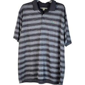 Greg Norman Polo Shirt Mens 2XL Black Gray Golf Casual Short Sleeve Play Dry